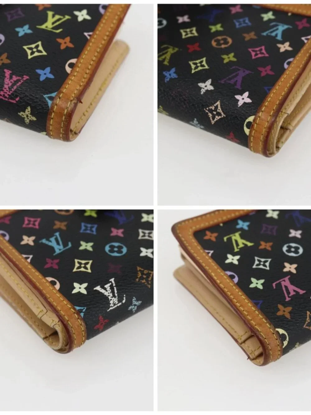 LOUIS VUITTON Multicolor Portefeuille Viennois Wallet Black M92988 Auth am10211 - Picture 16 of 16